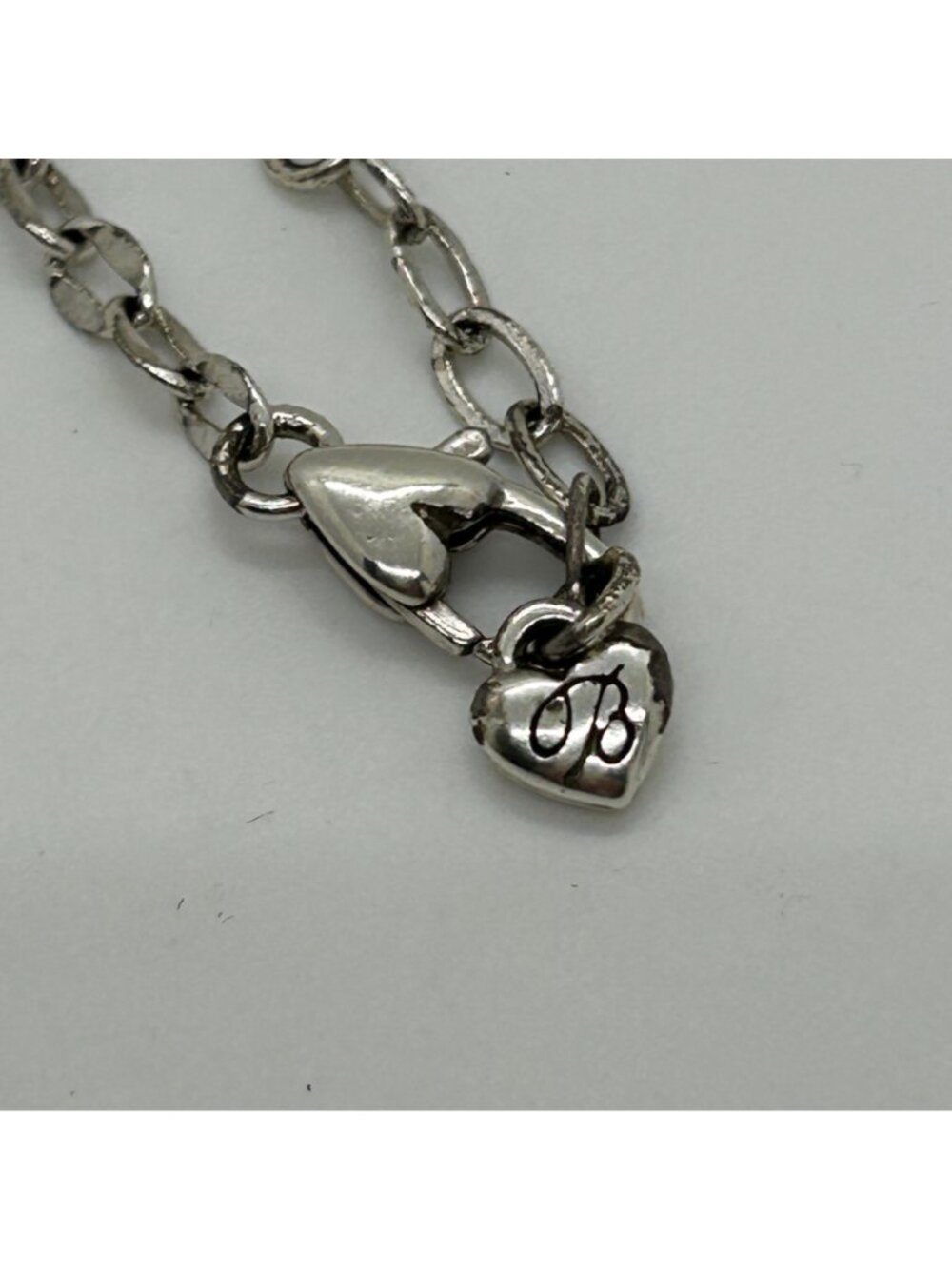 Brighton Bloomingale Silver Tone Bracelet Anklet Flower Heart Clasp Adjustable - Picture 2 of 10